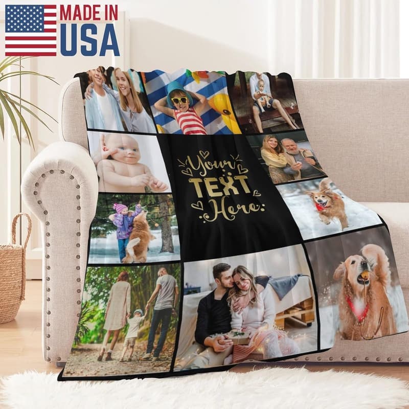 Customized Photo Throw Blanket for Father's Day Gifts