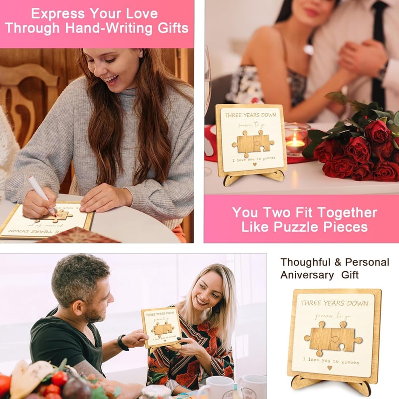 3rd Anniversary Love You to Pieces Sign for Couples