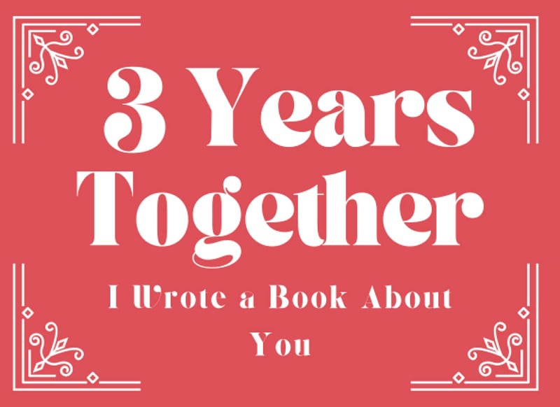 3rd Anniversary Fill-in-the-Blank Book for Couples