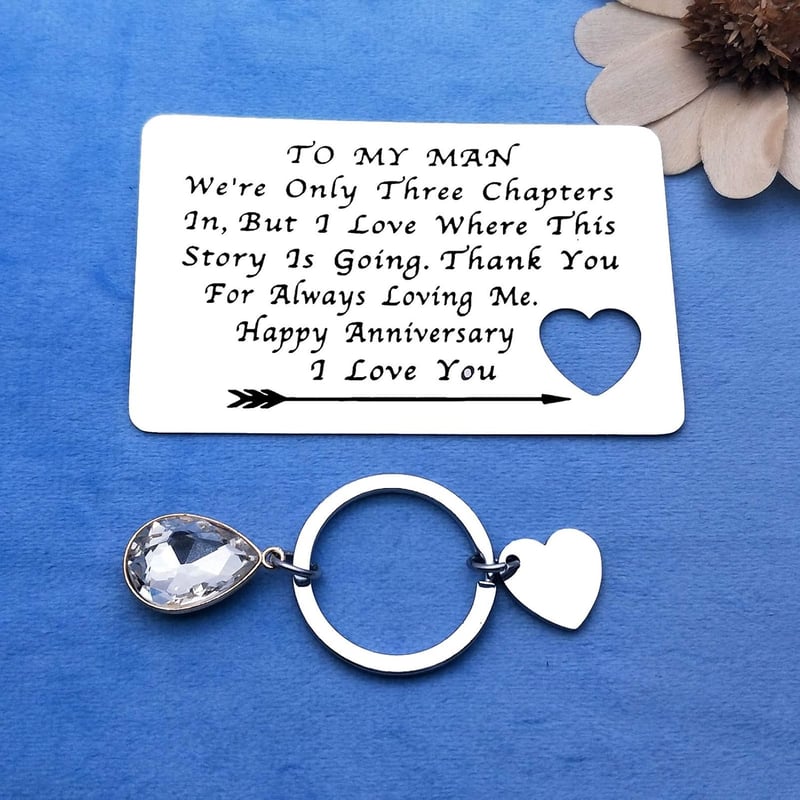3rd Anniversary Keychain Wallet Insert for Him