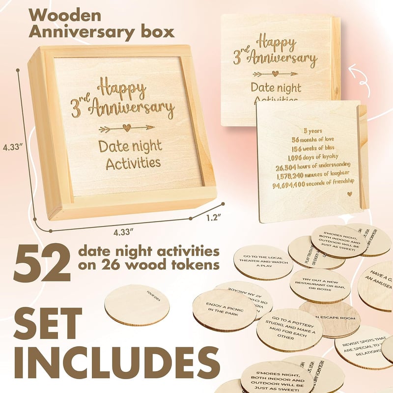 3rd Anniversary Wooden Gifts for Couples