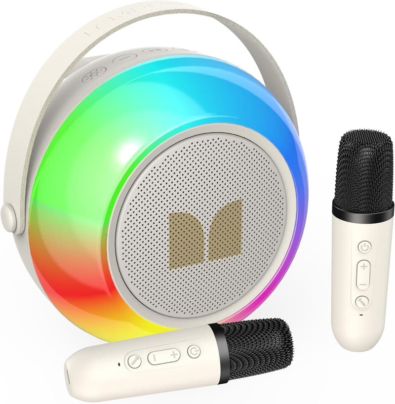Portable Karaoke Machine with Bluetooth & 2 Microphones - Kids' Gift