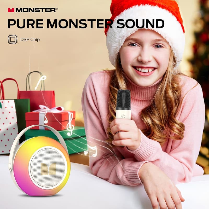 Portable Karaoke Machine with Bluetooth & 2 Microphones - Kids' Gift