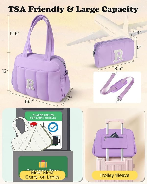 Personalized Monogram Duffel Bag for Teen Girls