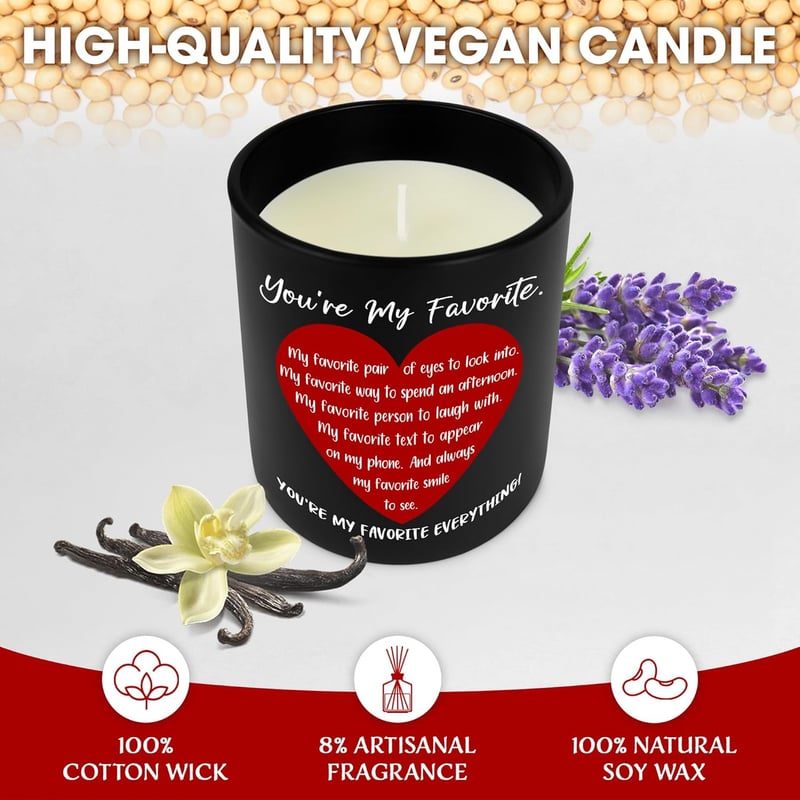 Wedding Anniversary Candle - Vanilla Lavender, 10 oz, Gifts for Couples