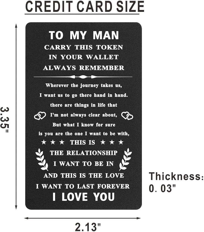 Valentine's Day Wallet Insert for Him - Love You Gift