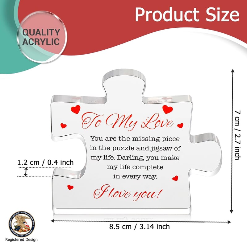 I Love You Acrylic Block Puzzle - Romantic Gift for Couples
