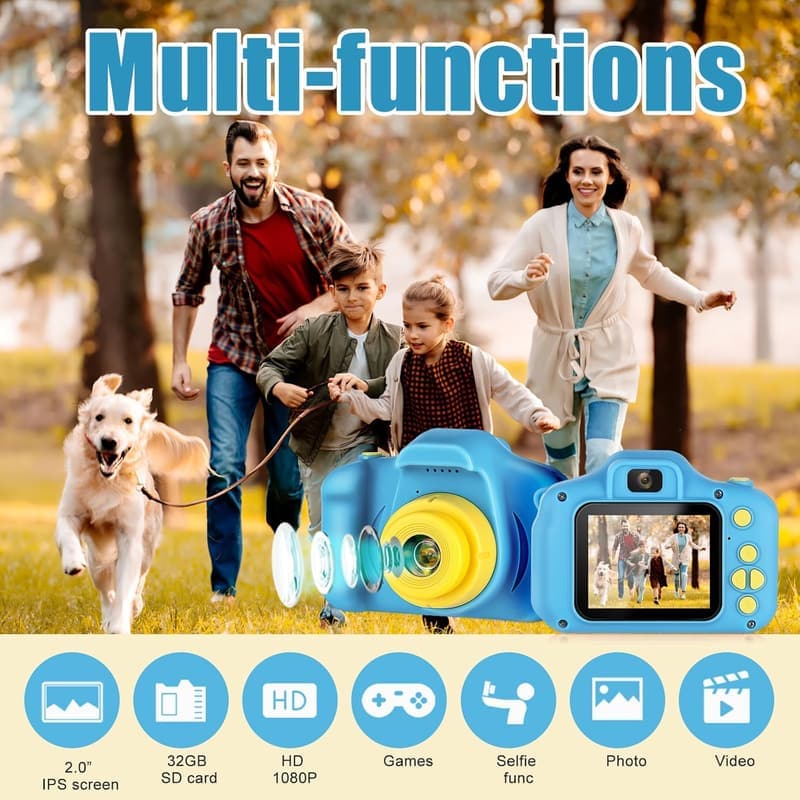 Kids Portable Selfie Camera with 32GB SD Card - Birthday Gift