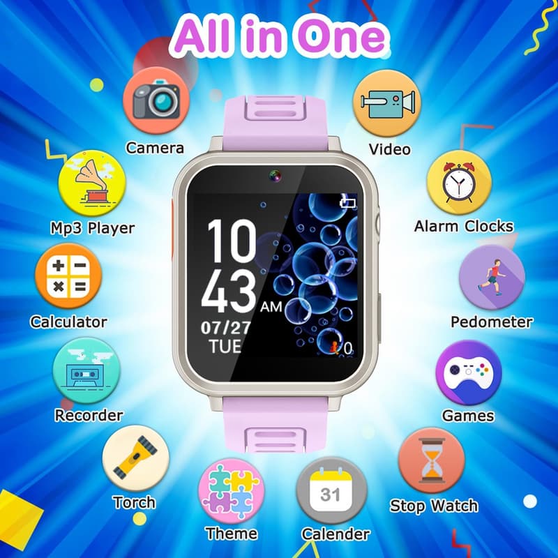 Kids Smart Watch with HD Screen & 24 Games - Age 6-12
