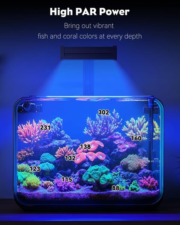 Dimmable LED Reef Light for Saltwater Aquariums with Timer