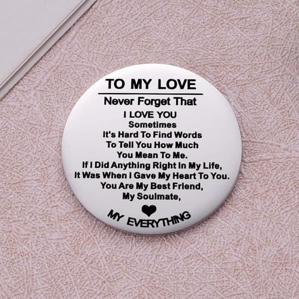 Inspirational Pocket Hug Token with PU Leather Keychain