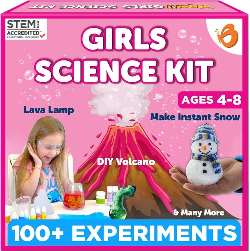 Girls Science Kit - 100+ STEM Experiments for Ages 4-8