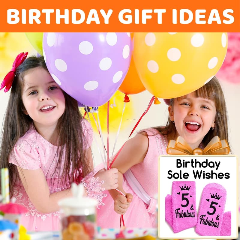 5th Birthday Gift - Toddler Socks for Boys & Girls