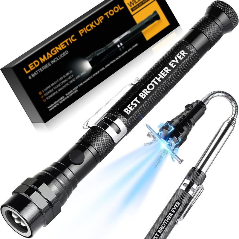Best Brother Ever Magnetic Pickup Tool with LED - Birthday Gift