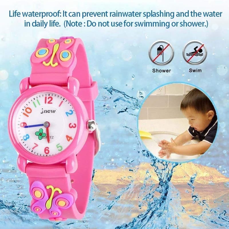3D Cartoon Waterproof Toddler Watch for Girls, Ages 3-8