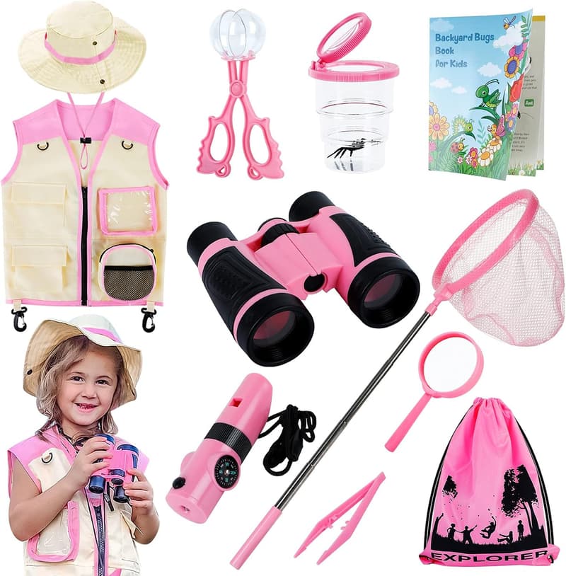 Explorer Kit for Girls - Bug Catcher Birthday Gift Ages 3-8
