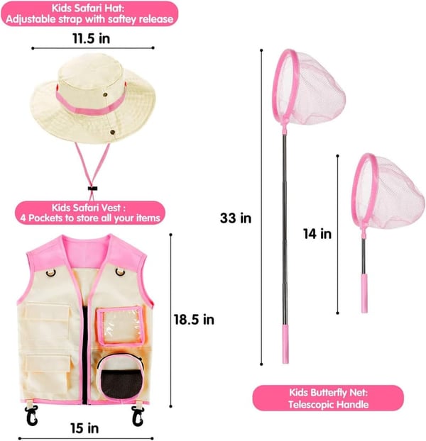 Explorer Kit for Girls - Bug Catcher Birthday Gift Ages 3-8