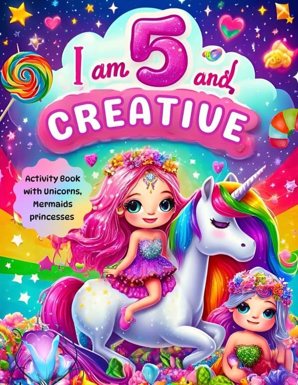 Creative Activity Book for 5-Year-Old Girls: Unicorns & Mermaids