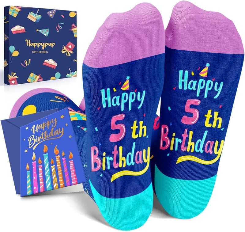 5th Birthday Gift Box with Socks for Toddlers