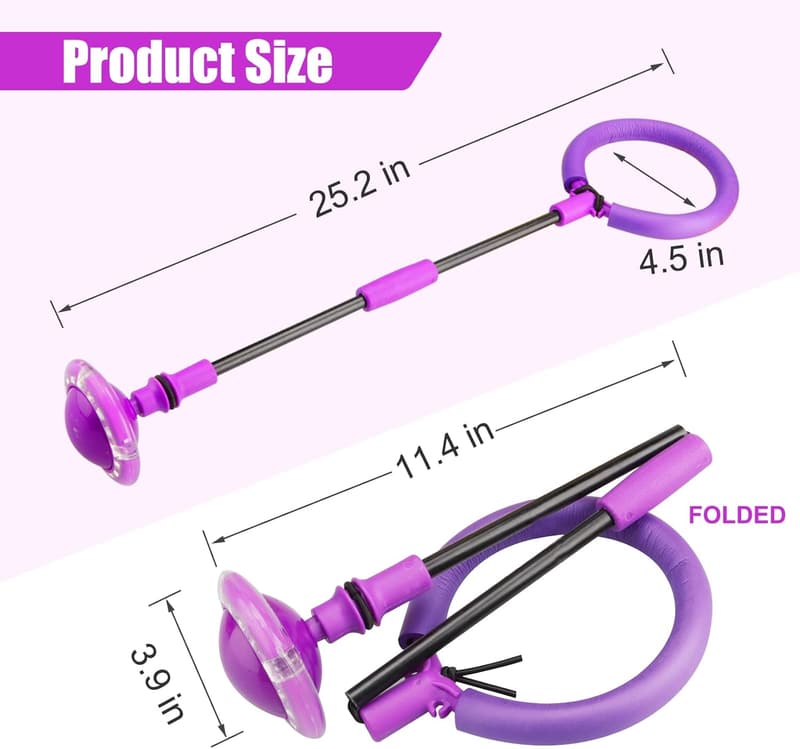 Foldable Flash Wheel Skip Ball - Outdoor Toy for Kids Age 5-10