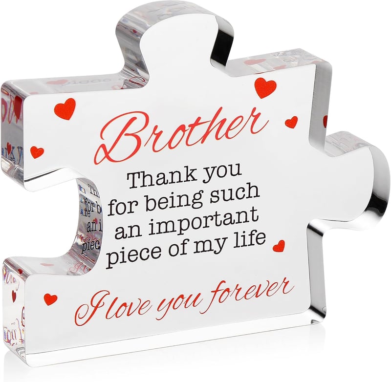 Engraved Acrylic Block Puzzle - Gift for Brothers