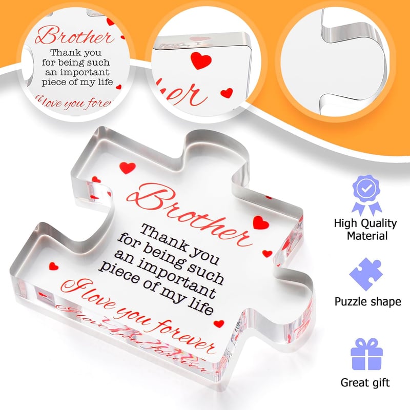Engraved Acrylic Block Puzzle - Gift for Brothers
