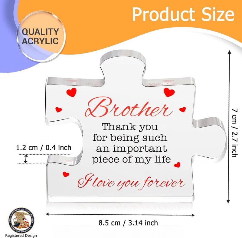 Engraved Acrylic Block Puzzle - Gift for Brothers