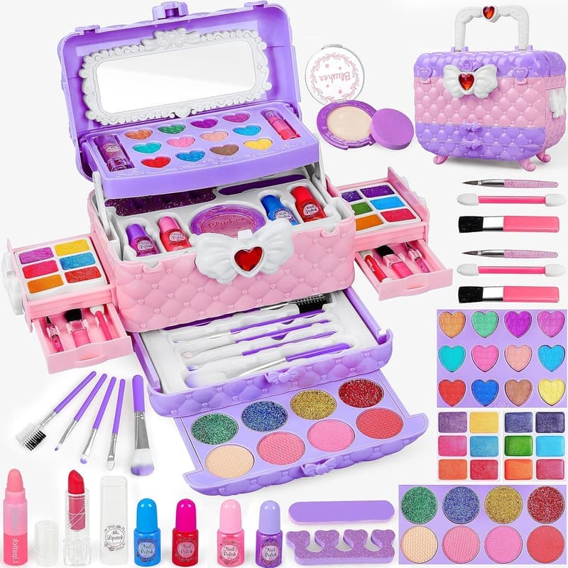 Kids Birthday Makeup Kit - 54 Pcs Washable Cosmetic Set