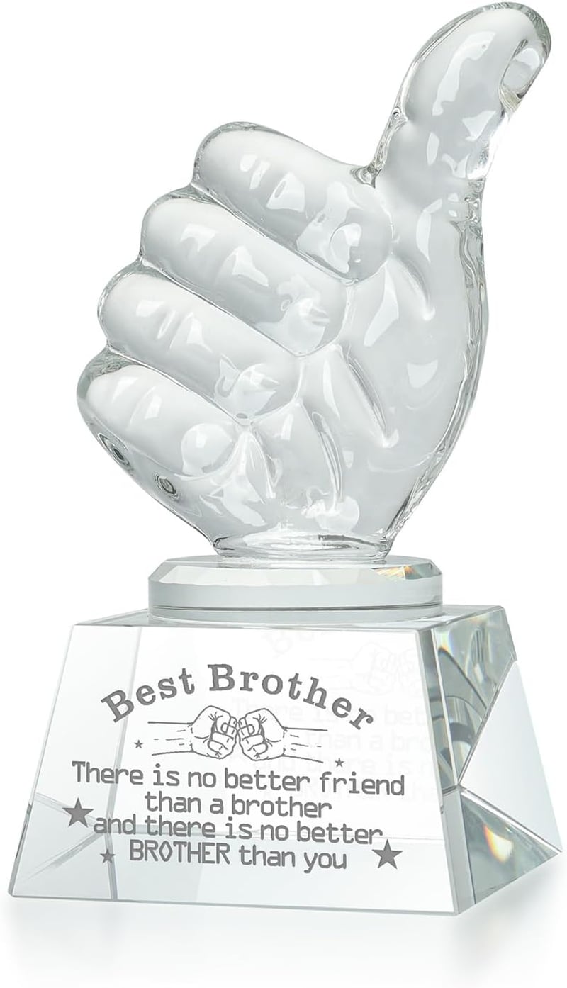 Birthday Crystal Award for Brother - Unique Gift from Sister