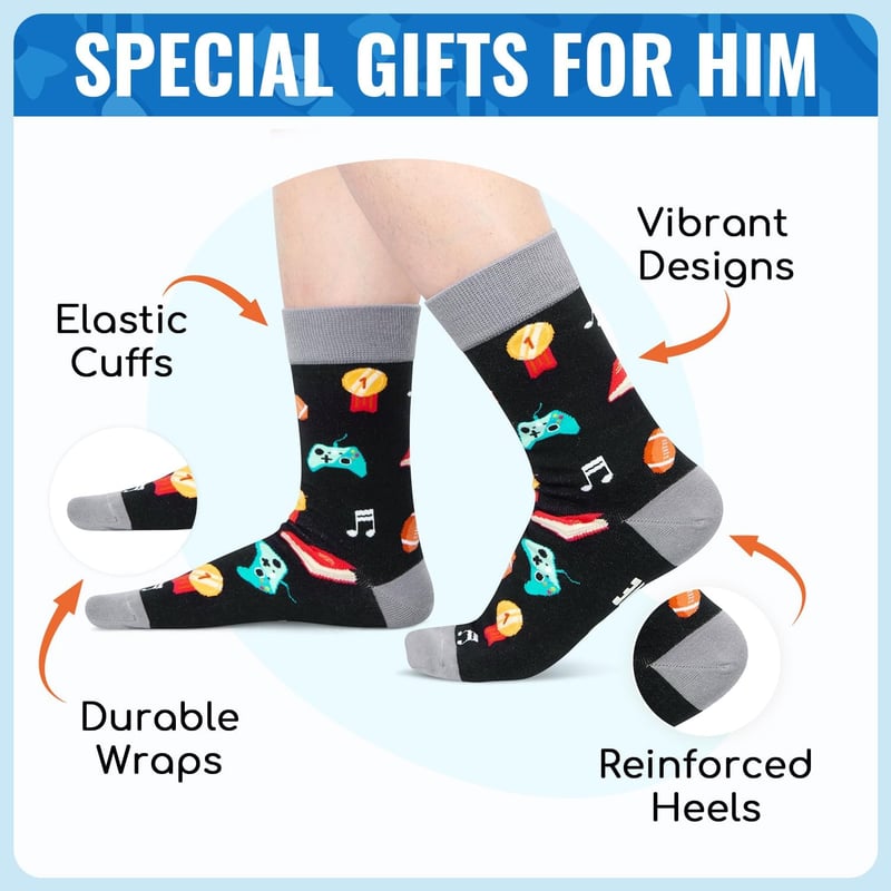 Funny Men's Socks - Great Gift for Dad, Son, Brother, Uncle