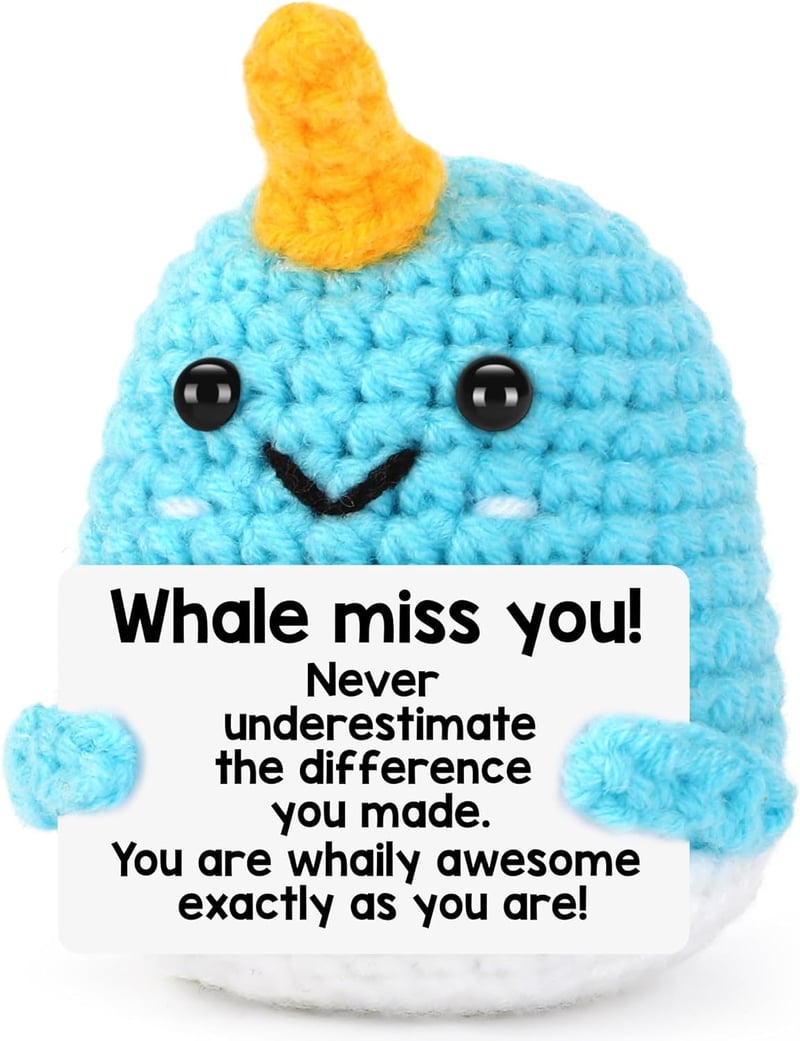 Retirement Gift: Handmade Crochet Narwhal for Women