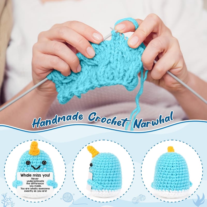 Retirement Gift: Handmade Crochet Narwhal for Women
