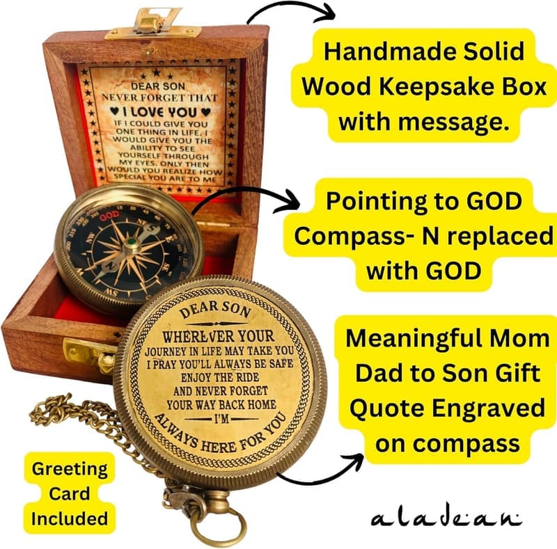 Engraved Compass Gift for Employees - 