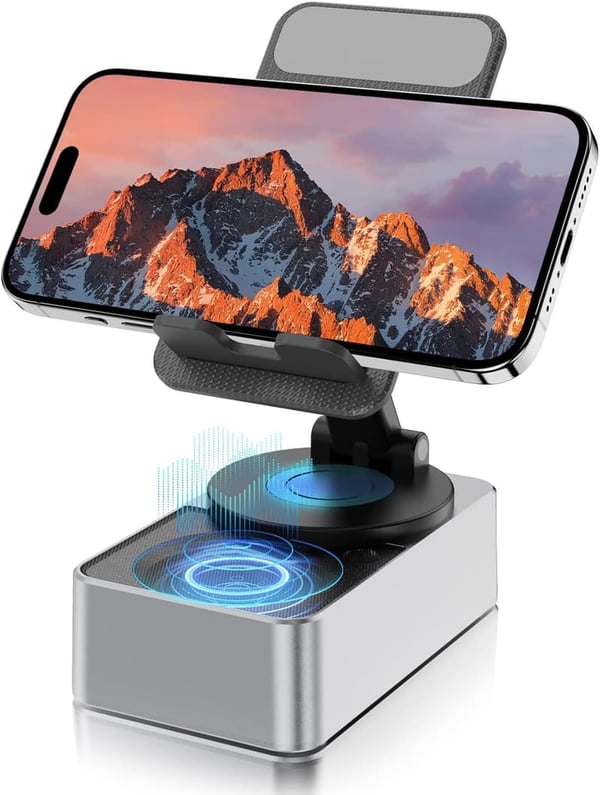 Wireless Bluetooth Induction Speaker & Phone Stand with LED Light