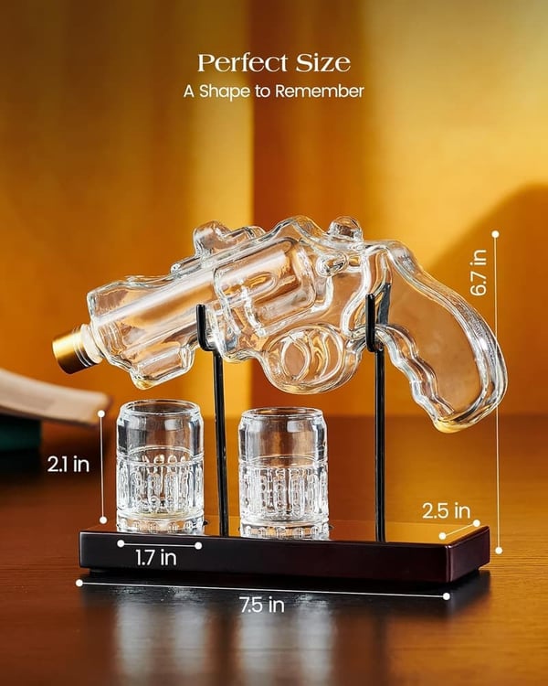 Whiskey Decanter Set with Shot Glass – Perfect Gift for Dad