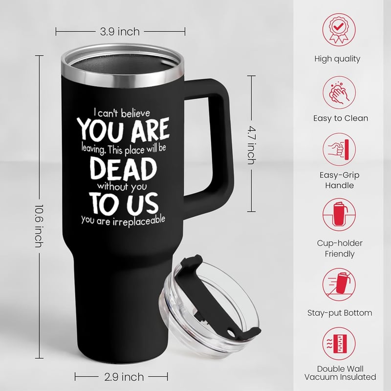 Farewell Gift: 40oz Stainless Steel Tumbler for Coworkers