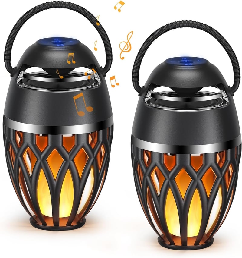 Wireless LED Flame Bluetooth Speakers - 2 Pack, Waterproof