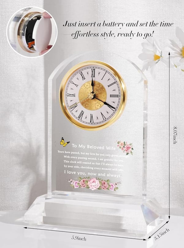 Personalized Anniversary Clock - Unique Gift for Wife