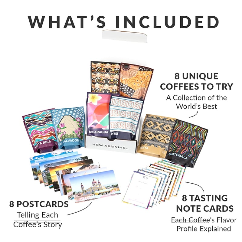 Gourmet Coffee Discovery Set - 8-Pack Single Origin Sampler