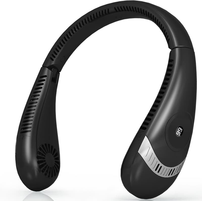 Portable 360° Bladeless Neck Fan - Rechargeable, 3 Speeds