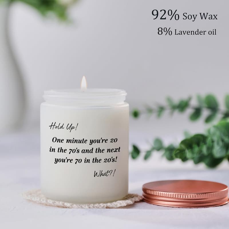 70th Birthday Lavender Scented Candles for Men and Women