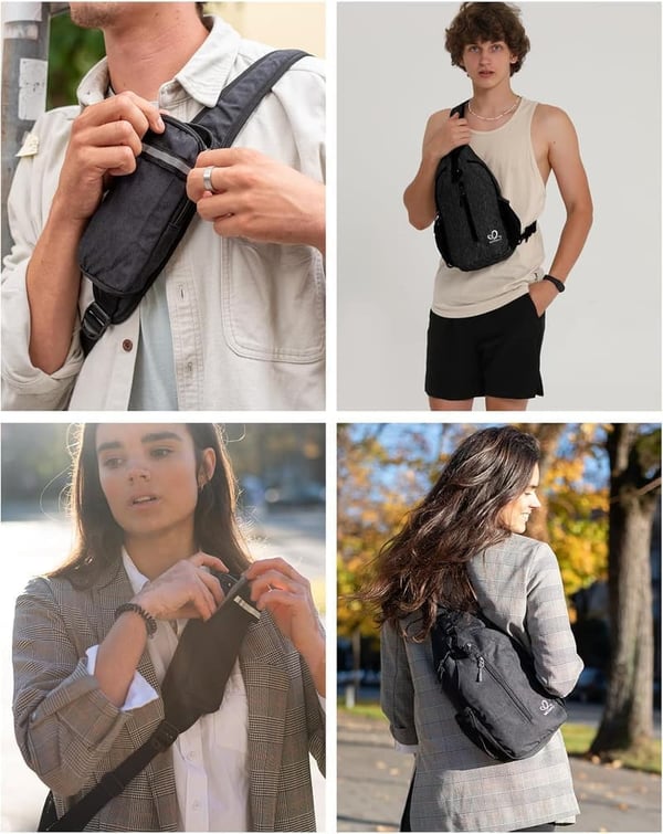 WATERFLY Crossbody Sling Bag for Travel and Hiking