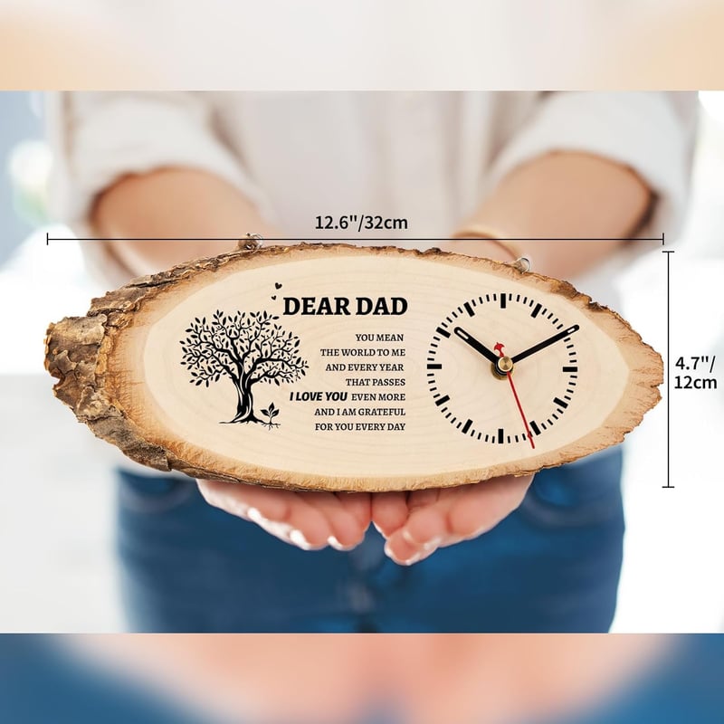 Personalized Wooden Clock Gift for Father's Day