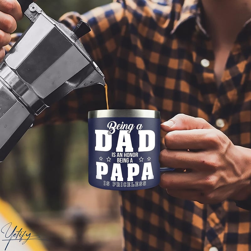 Father's Day Insulated Stainless Steel Papa Mug - 14oz