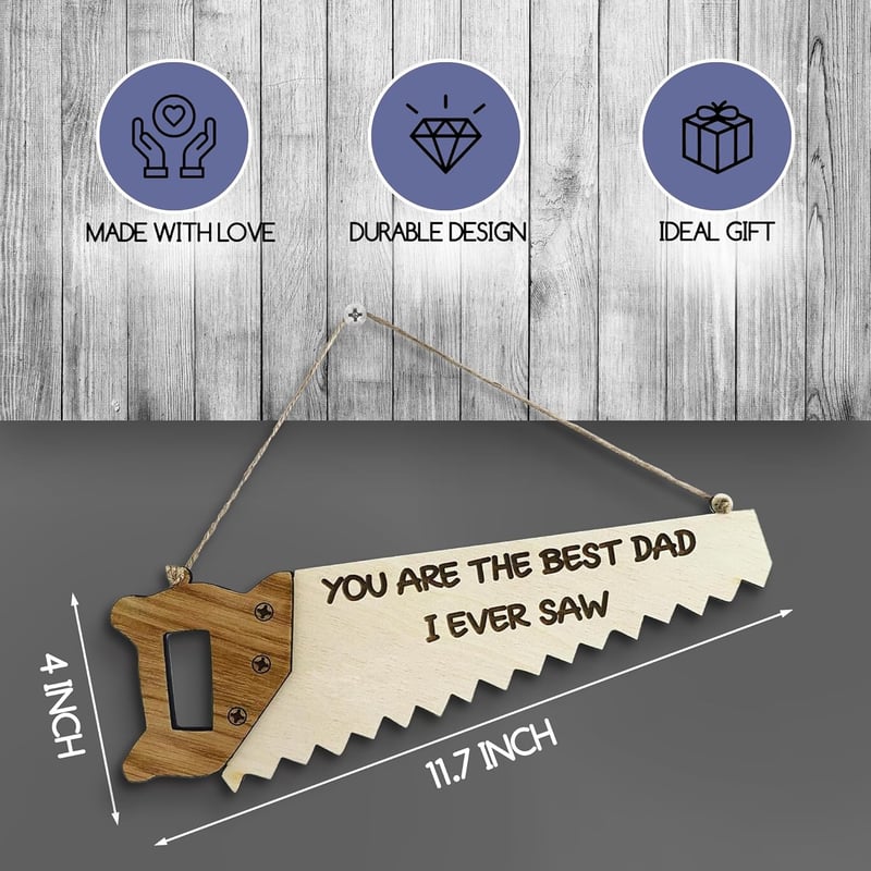 Father's Day Gift: Wooden Hanging Saw for Dad