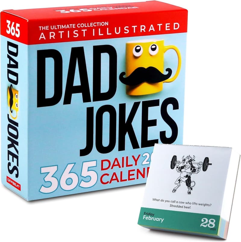 2025 Dad Jokes Desk Calendar with Illustrations & Puzzles