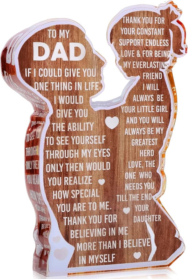 Father's Day Acrylic Plaque - Heartfelt Desk Decor for Dad