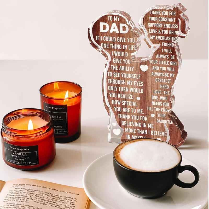 Father's Day Acrylic Plaque - Heartfelt Desk Decor for Dad
