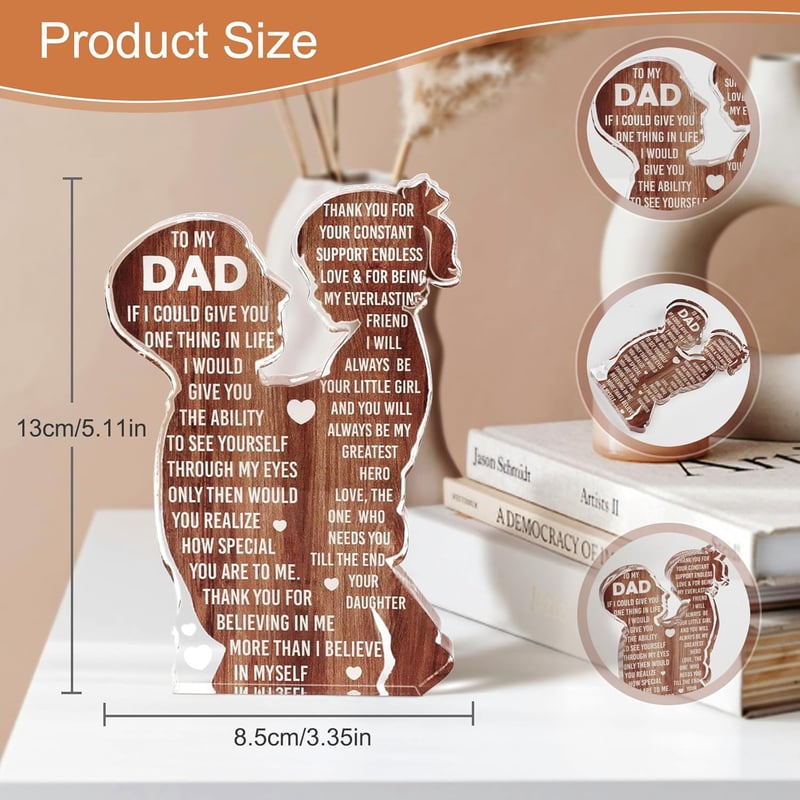 Father's Day Acrylic Plaque - Heartfelt Desk Decor for Dad