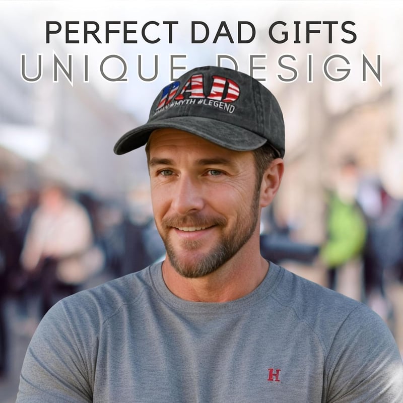 Father's Day Dad Hat with 'The Man, The Myth, The Legend' Embroidery